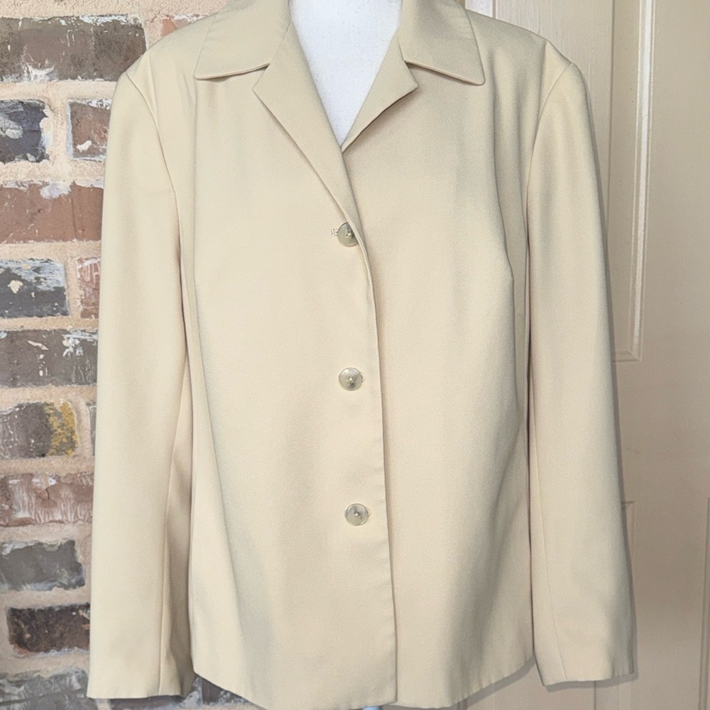 Rafaella Cream 3 Button Blazer Basic Staple Sz 16W - image 8